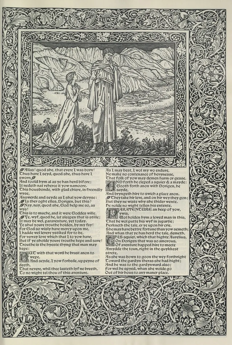 The Works Of Geoffrey Chaucer Pl 27 Wall Art by Sir Edward Coley Burne-Jones - High-Resolution Digital Print