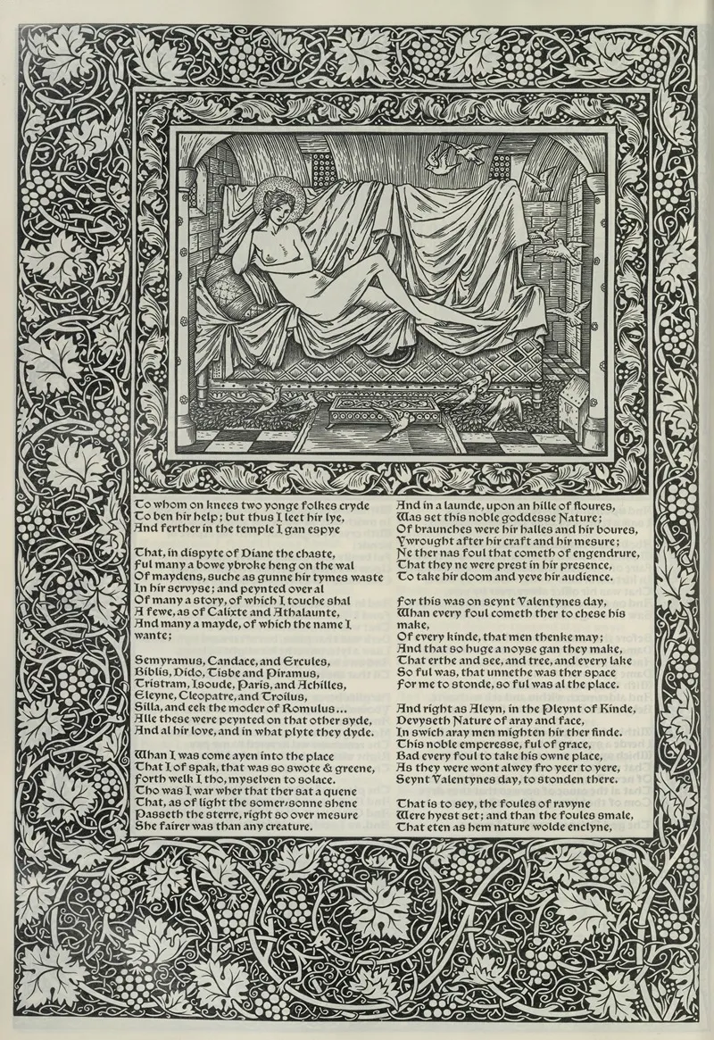 The Works Of Geoffrey Chaucer Pl 53 Wall Art by Sir Edward Coley Burne-Jones - High-Resolution Digital Print