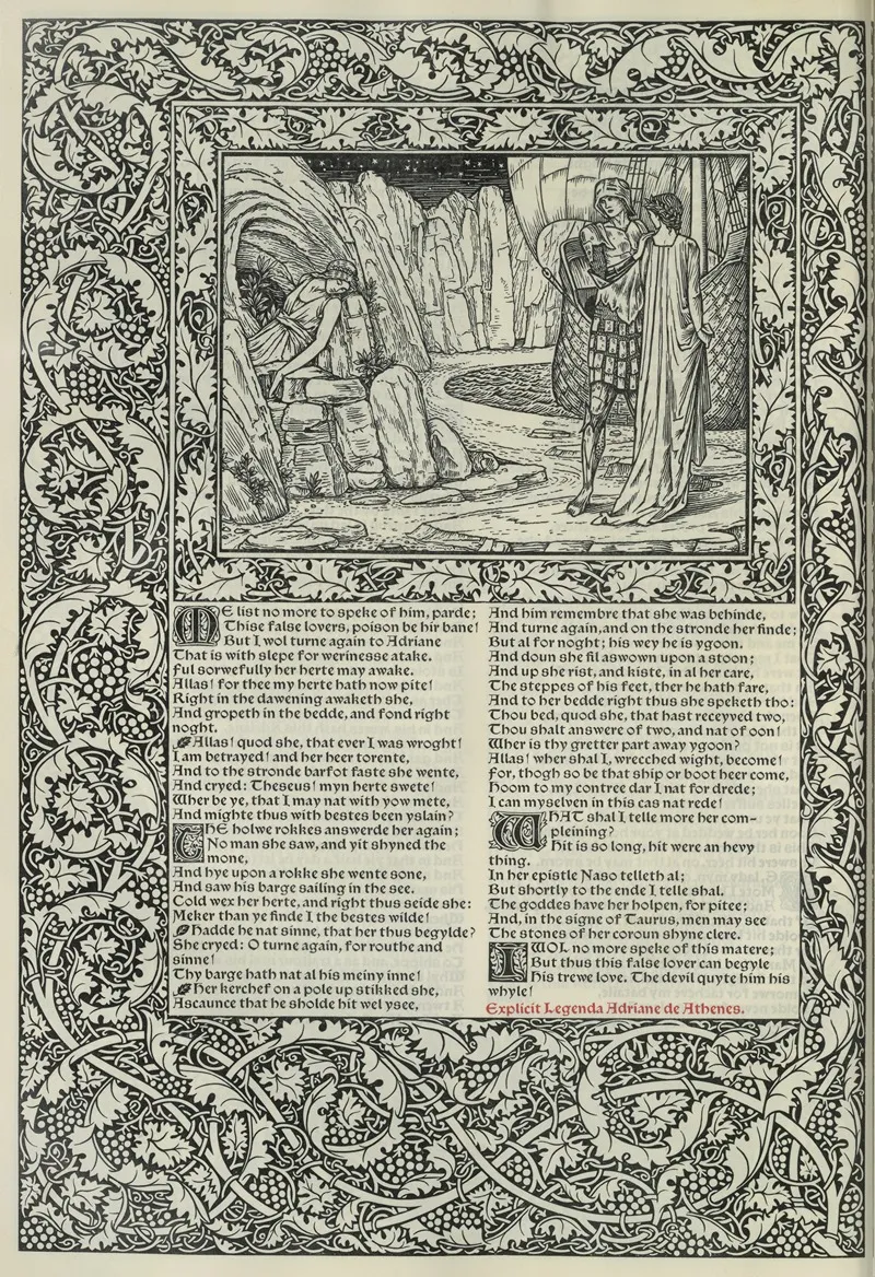The Works Of Geoffrey Chaucer Pl 67 Wall Art by Sir Edward Coley Burne-Jones - High-Resolution Digital Print