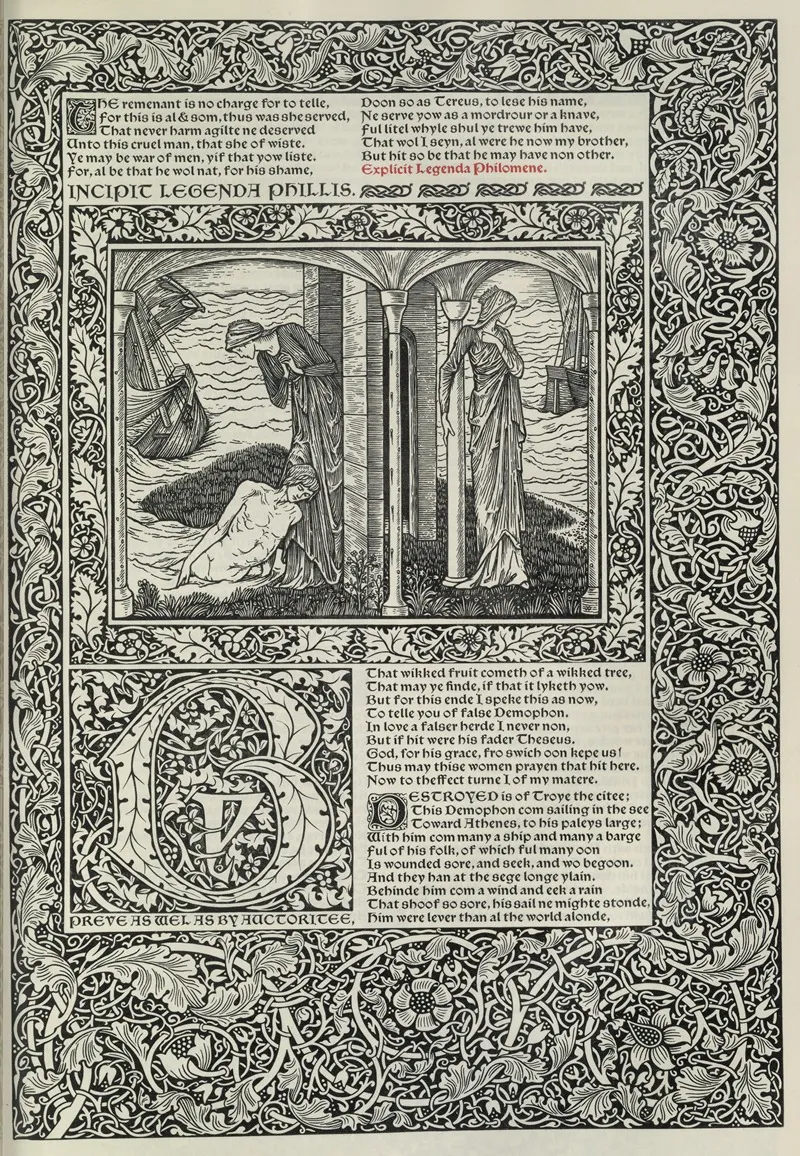 The Works Of Geoffrey Chaucer Pl 69 Wall Art by Sir Edward Coley Burne-Jones - High-Resolution Digital Print