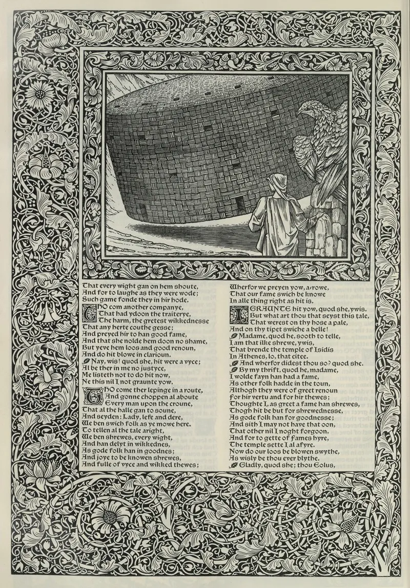 The Works Of Geoffrey Chaucer Pl 76 Wall Art by Sir Edward Coley Burne-Jones - High-Resolution Digital Print