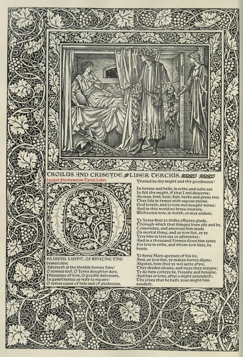 The Works Of Geoffrey Chaucer Pl 82 Wall Art by Sir Edward Coley Burne-Jones - High-Resolution Digital Print