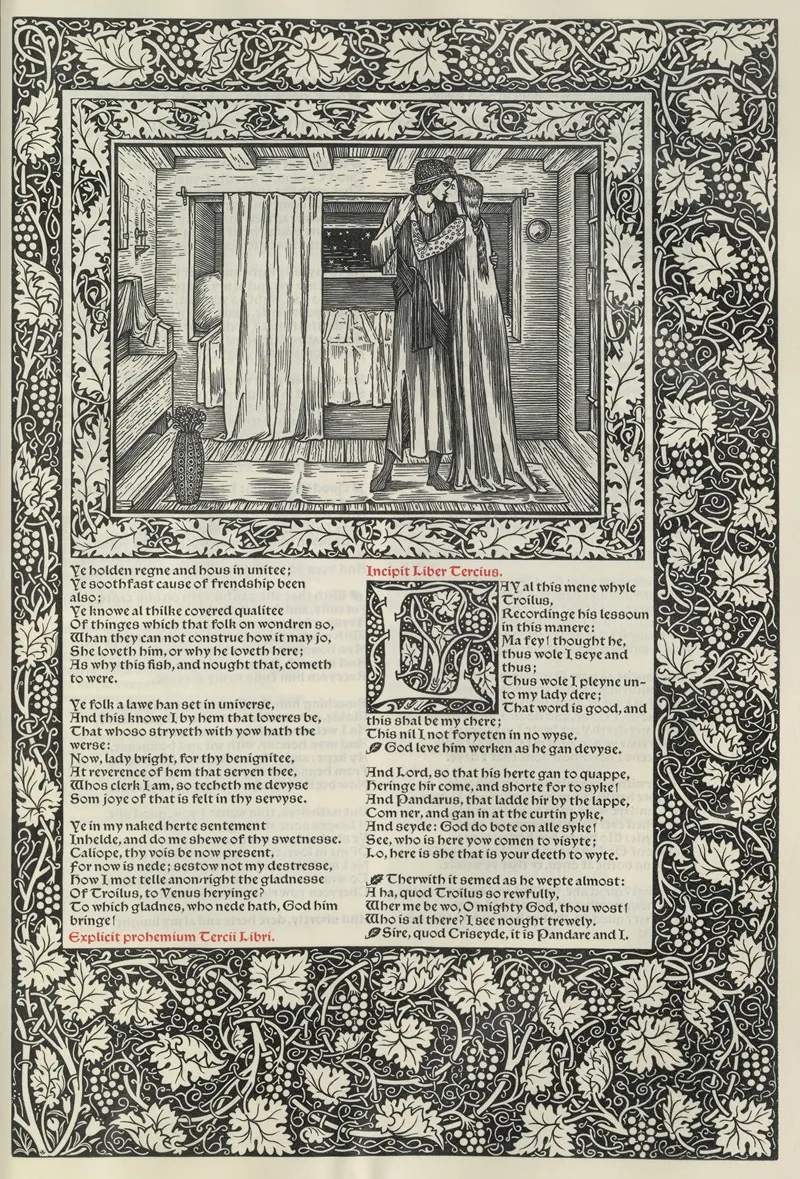 The Works Of Geoffrey Chaucer Pl 83 Wall Art by Sir Edward Coley Burne-Jones - High-Resolution Digital Print