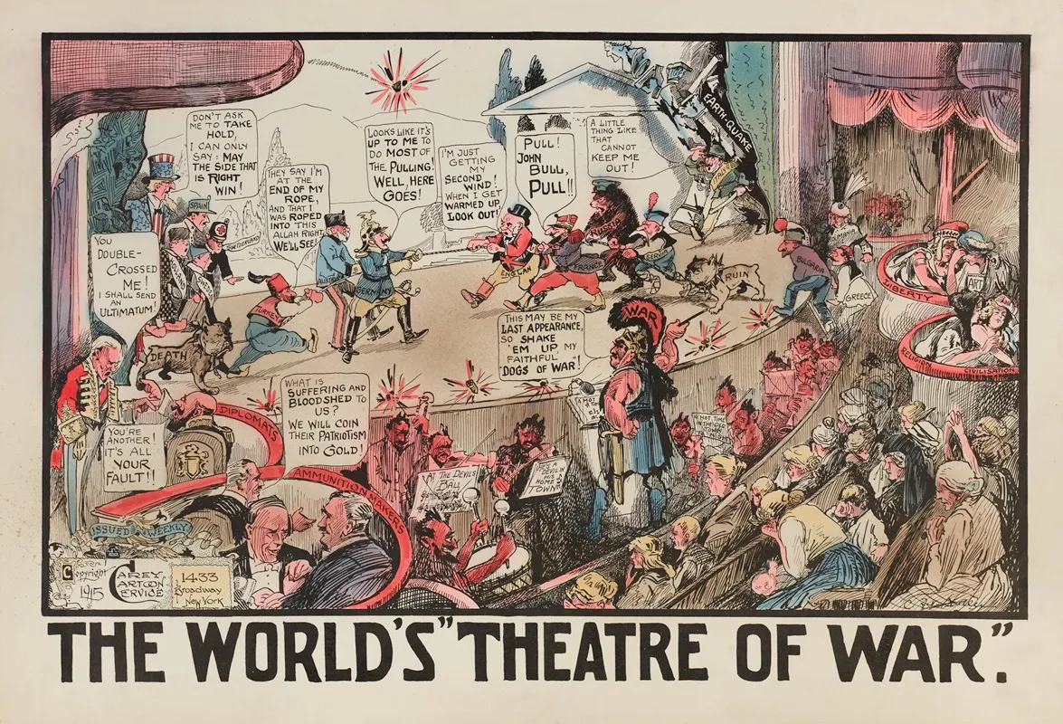 The Worlds Theatre Of War Wall Art by Carey Cartoon Service - High-Resolution Digital Print