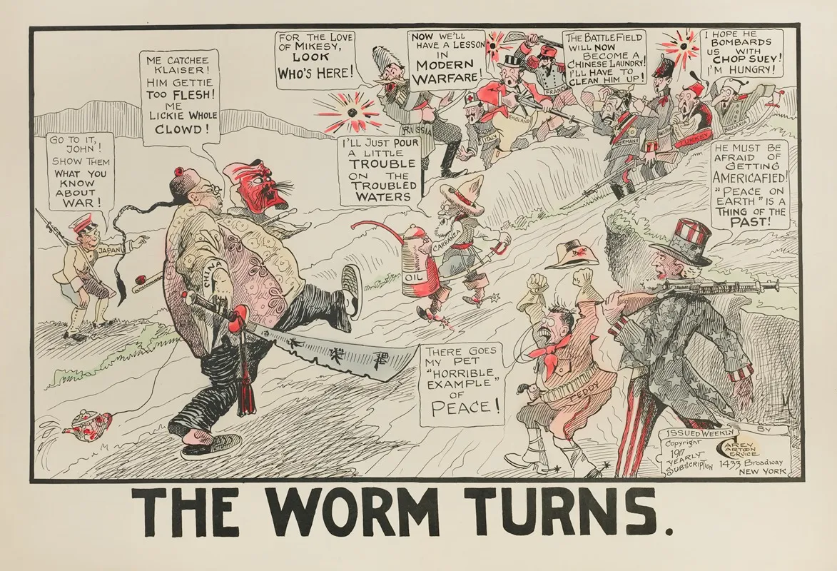 The Worm Turns Wall Art by Carey Cartoon Service - High-Resolution Digital Print