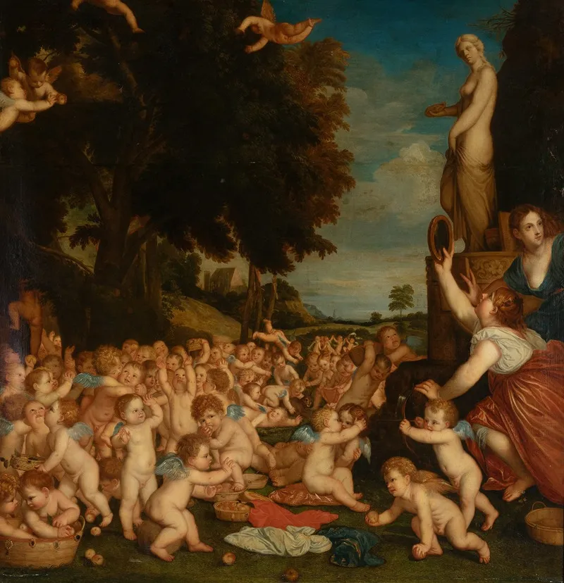 The Worship Of Venus After Titian Wall Art by Roman School - High-Resolution Digital Print