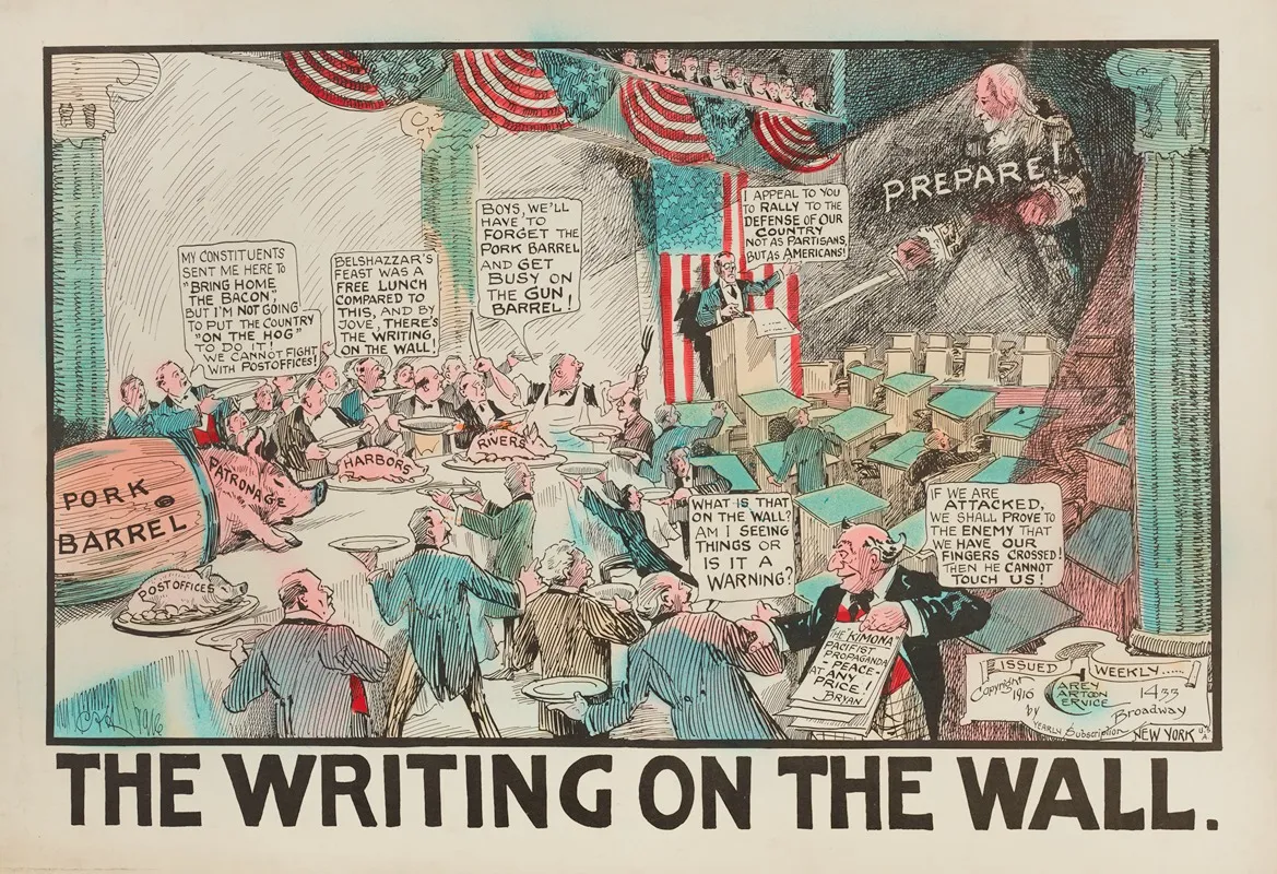 The Writing On The Wall 3 Wall Art by Carey Cartoon Service - High-Resolution Digital Print