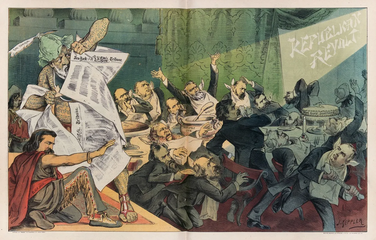 The Writing On The Wall Wall Art by Joseph Ferdinand Keppler - High-Resolution Digital Print
