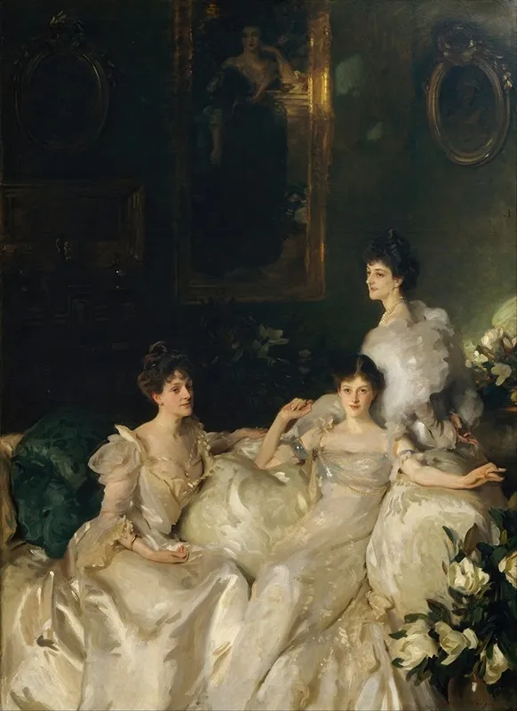 The Wyndham Sisters Lady Elcho Mrs Adeane And Mrs Tennant Wall Art by John Singer Sargent - High-Resolution Digital Print