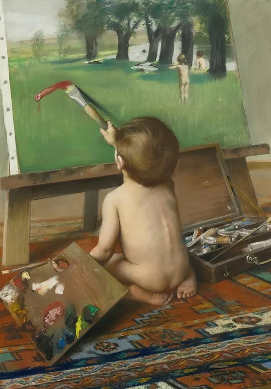 The Young Artist Playing Tricks