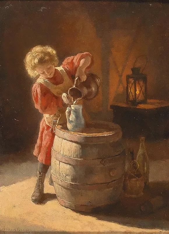 The Young Cupbearer Wall Art by Franz Wiesenthal - High-Resolution Digital Print