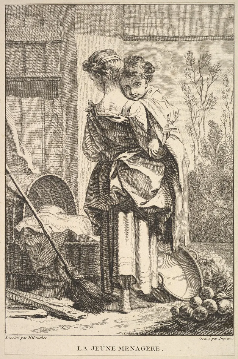 The Young Housekeeper After Francois Boucher