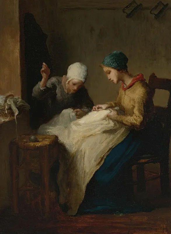 The Young Seamstresses Wall Art by Jean-François Millet - High-Resolution Digital Print