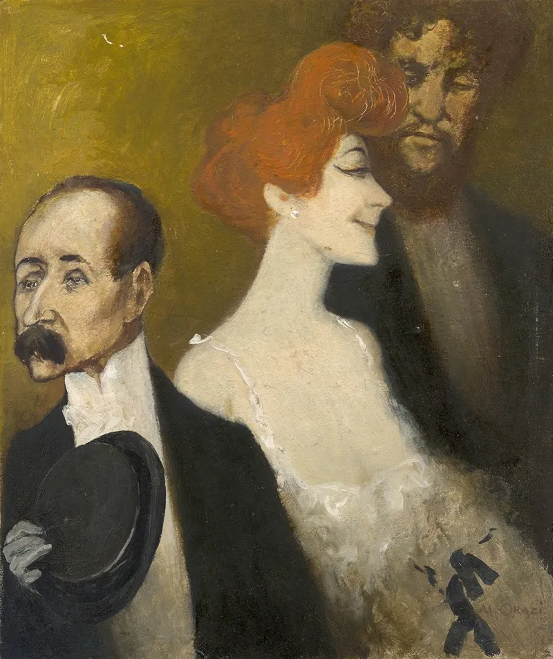 Theater Outing With Yvette Guilbert Wall Art by Manuel Orazi - High-Resolution Digital Print