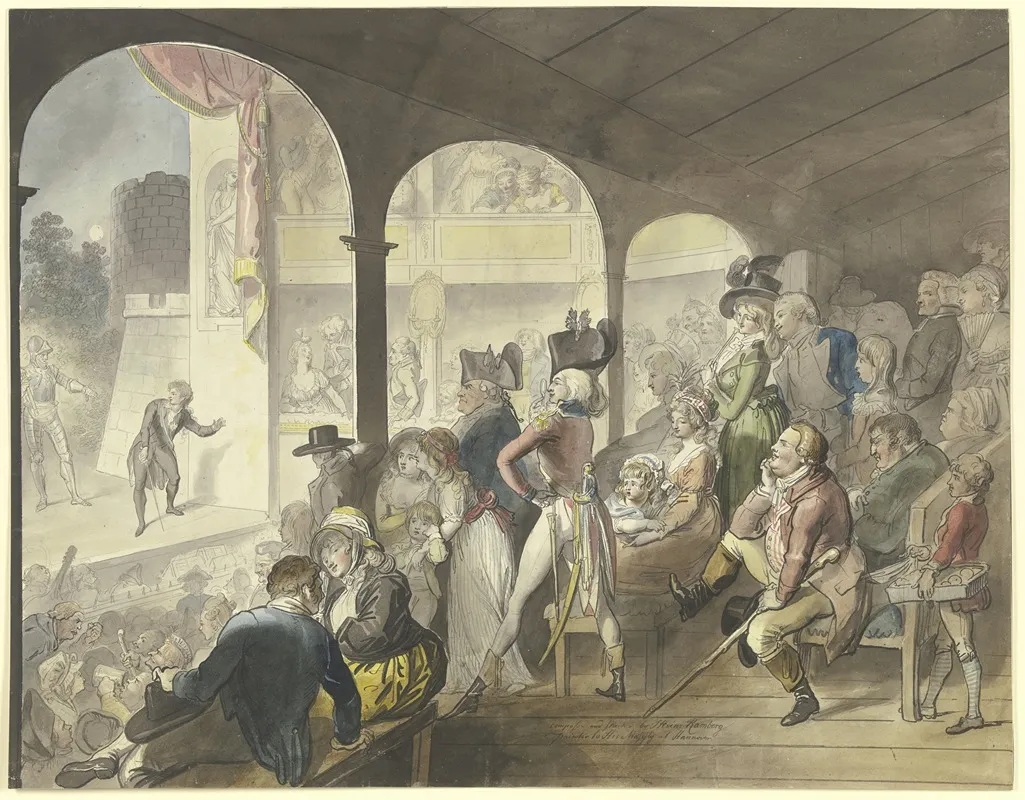 Theaterpublikum Bei Einer Auffuhrung Des Hamlet Wall Art by Johann Heinrich Ramberg - High-Resolution Digital Print