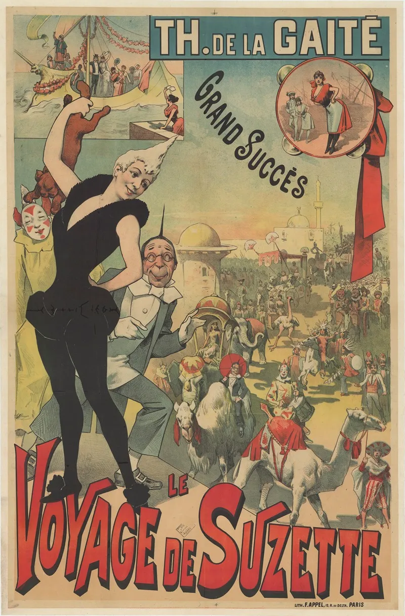 Theatre De La Gaite Le Voyage De Suzette 2 Wall Art by Lith. F. Appel - High-Resolution Digital Print