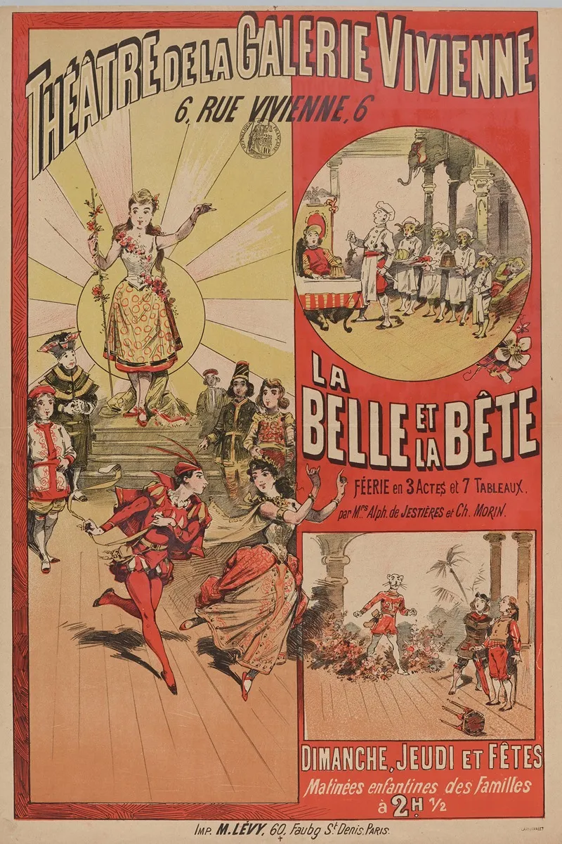 Theatre De La Galerie Vivienne 6 Rue Vivienne 6 La Belle Et La Bete Wall Art by Imp. Emile Lévy - High-Resolution Digital Print
