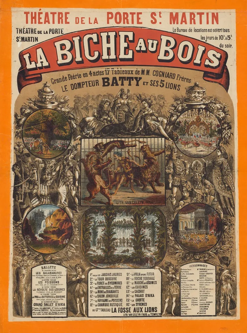 Theatre De La Porte Saint Martin La Biche Au Bois 2 Wall Art by Lith. Van Geleyn - High-Resolution Digital Print