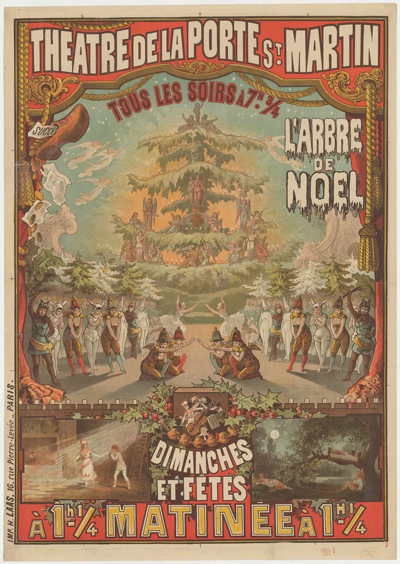 Theatre De La Porte St Martin Larbre De Noel Wall Art by Imp. H. Laas - High-Resolution Digital Print
