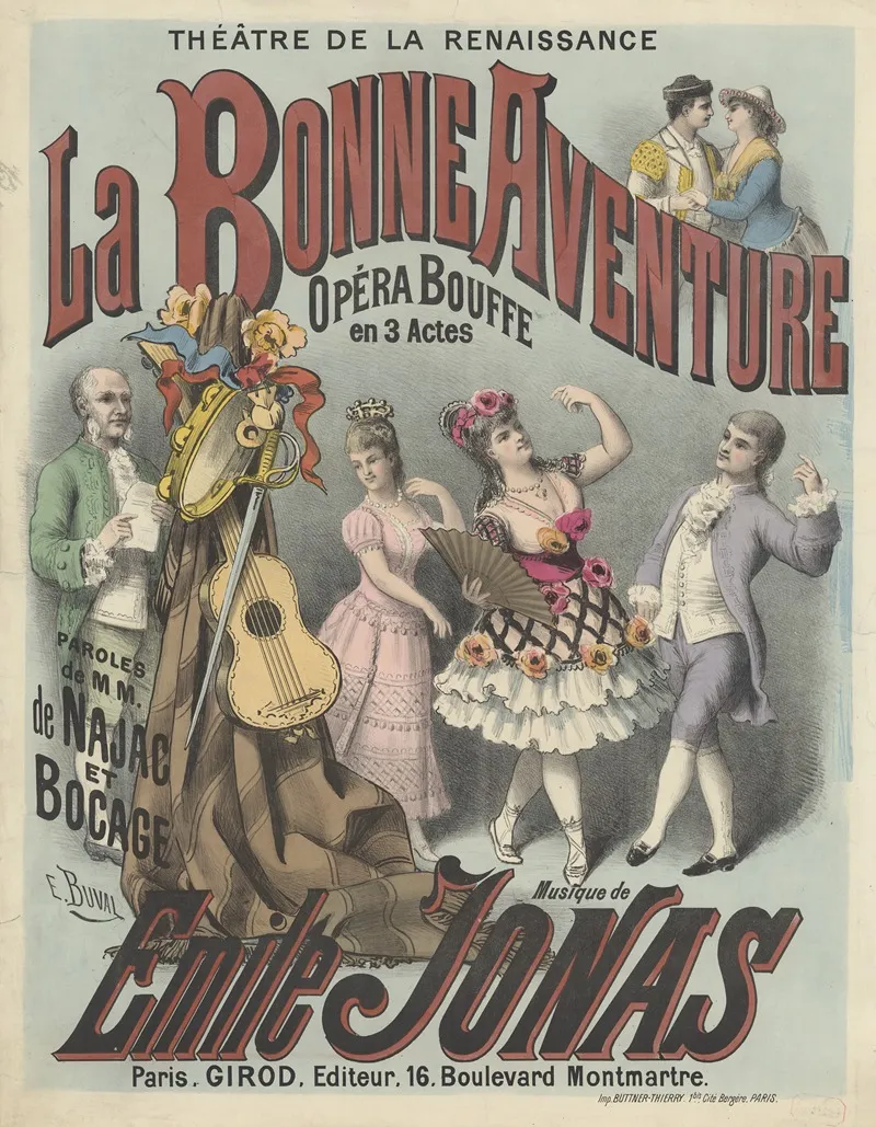 Theatre De La Renaissance La Bonne Aventure Opera Bouffe En 3 Actes Wall Art by Ernest Buval - High-Resolution Digital Print