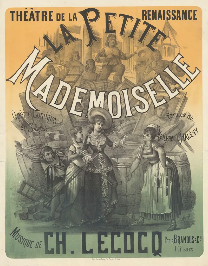 Theatre De La Renaissance La Petite Mademoiselle Opera Comique En Trois Actes Wall Art by Paul Maurou - High-Resolution Digital Print
