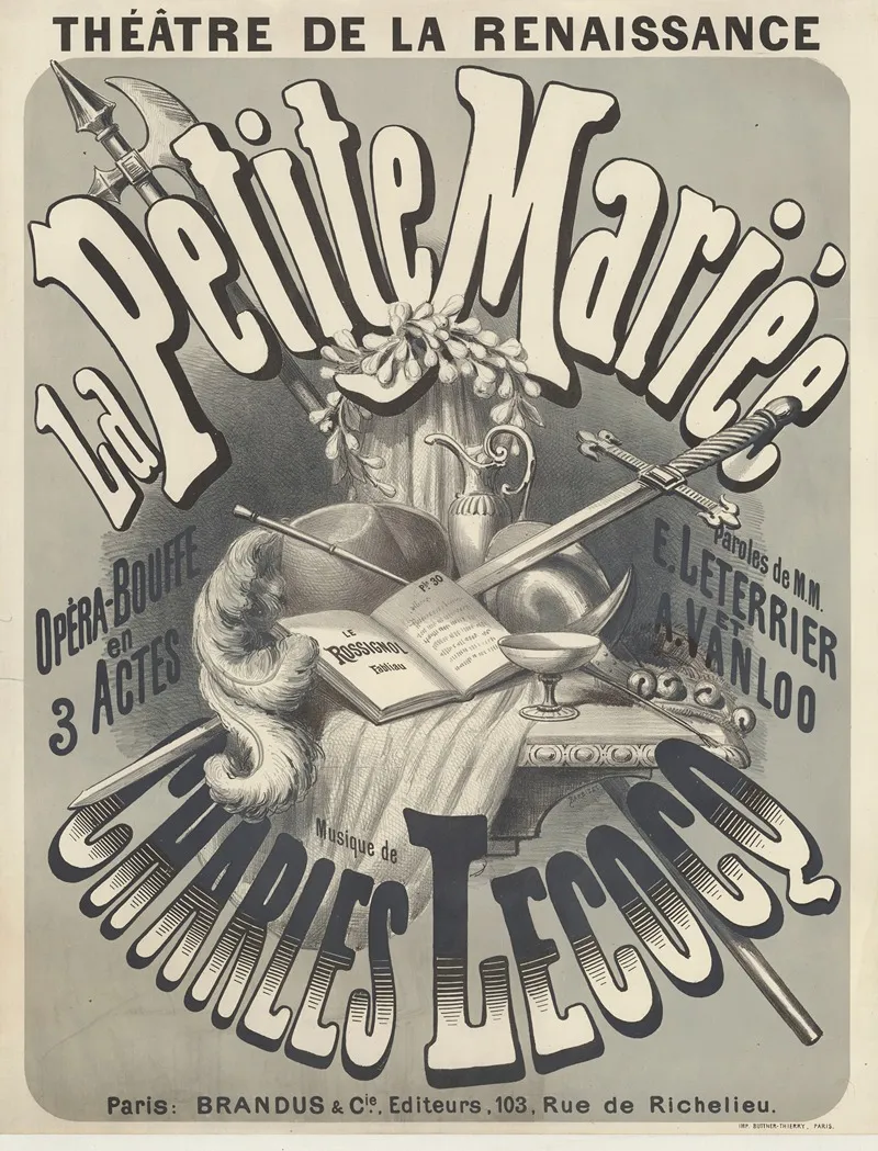 Theatre De La Renaissance La Petite Mariee Opera Bouffe En 3 Actes Wall Art by Antoine Barbizet - High-Resolution Digital Print