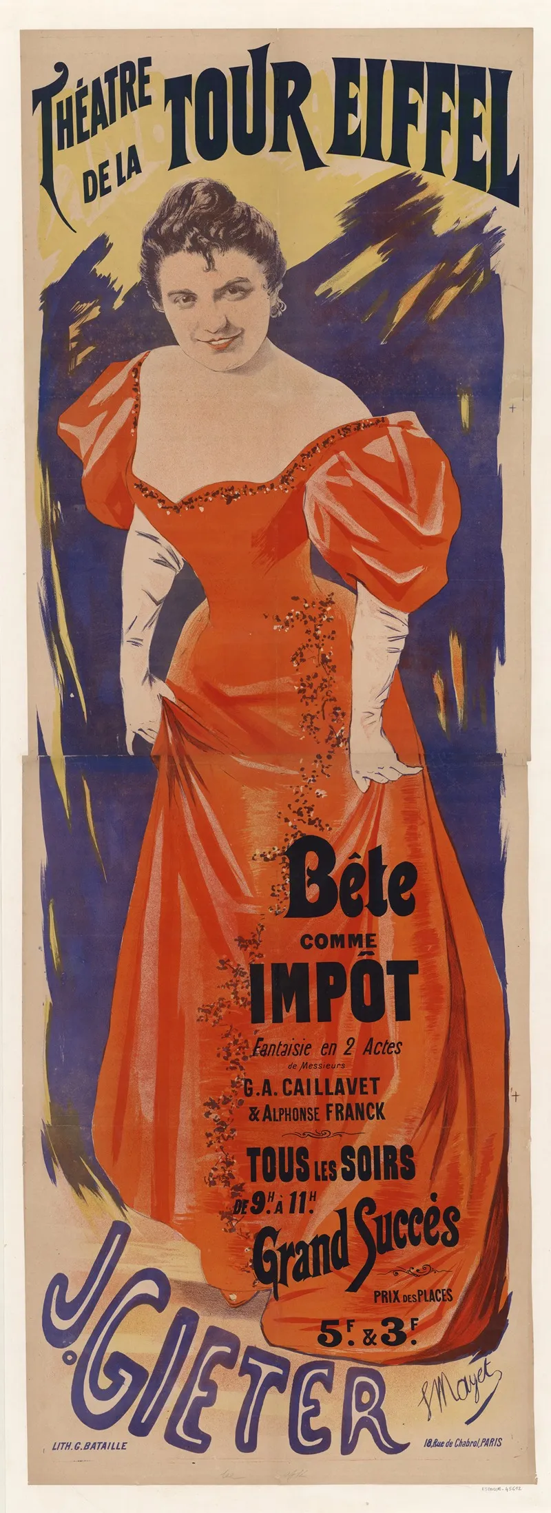 Theatre De La Tour Eiffel J Gieter Wall Art by Léon Mayet - High-Resolution Digital Print