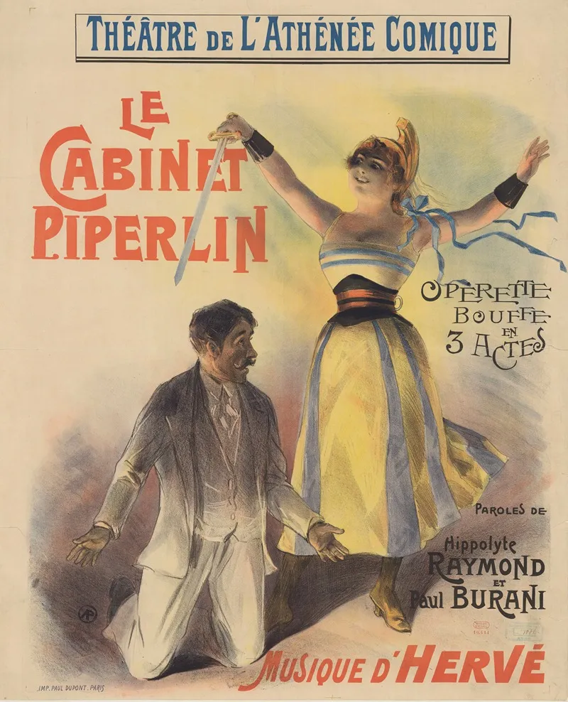 Theatre De Lathenee Comique Le Cabinet Piperlin Wall Art by Imp. Paul Dupont - High-Resolution Digital Print