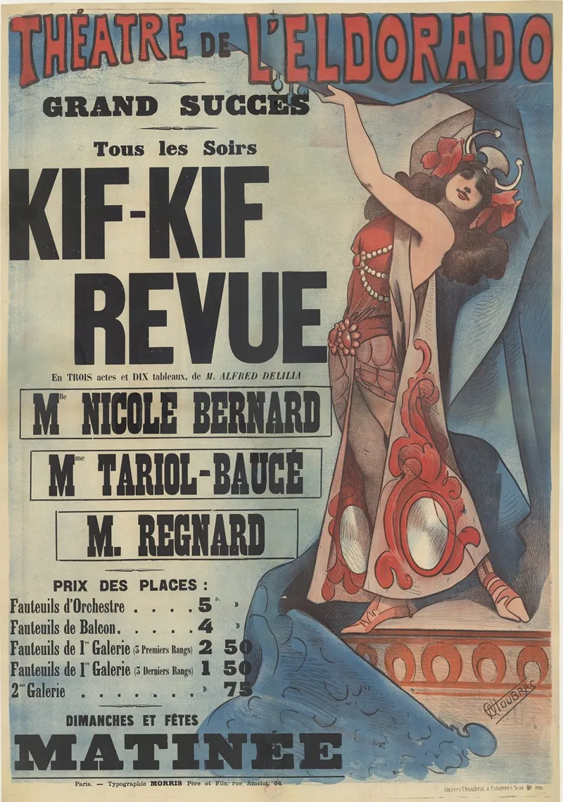 Theatre De Leldorado Kif Kif Revue En 3 Actes Et 10 Tableaux De M Alfred Delila Mlle Nicole Bernard Mme Tariol Bauce M Regnard