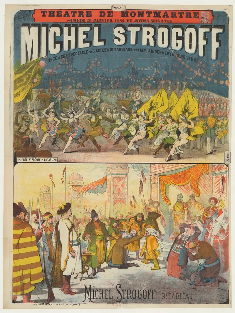 Theatre De Montmartre Samedi 26 Janvier 1884 Michel Strogoff Wall Art by Imp. Emile Lévy - High-Resolution Digital Print