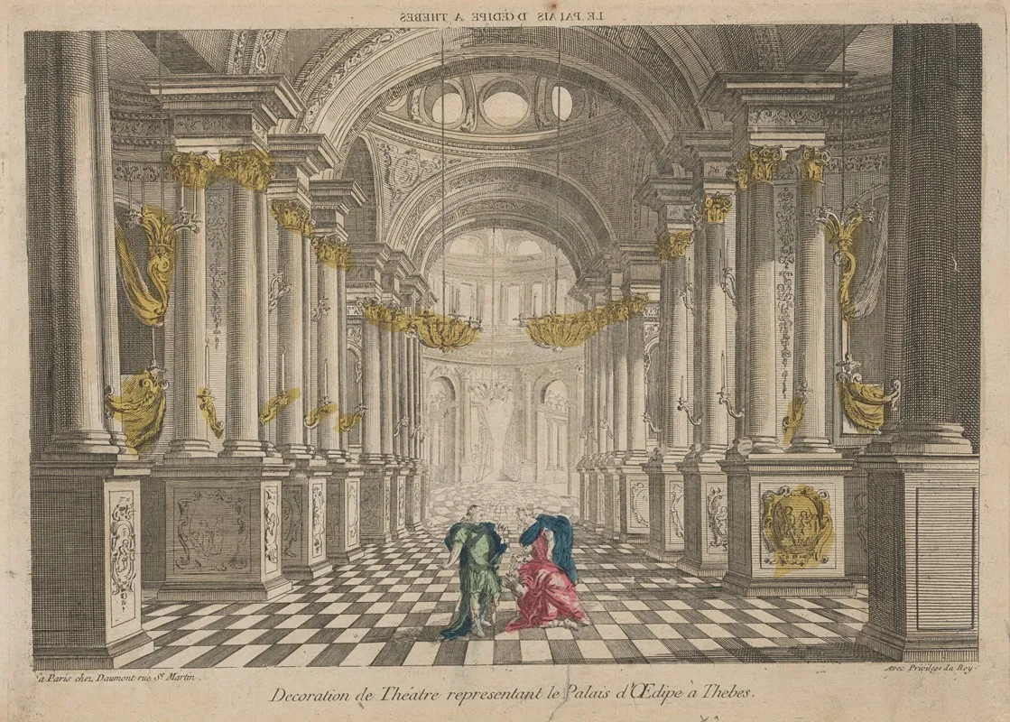 Theatre Decoration Representing Oedipus Palace In Thebes
