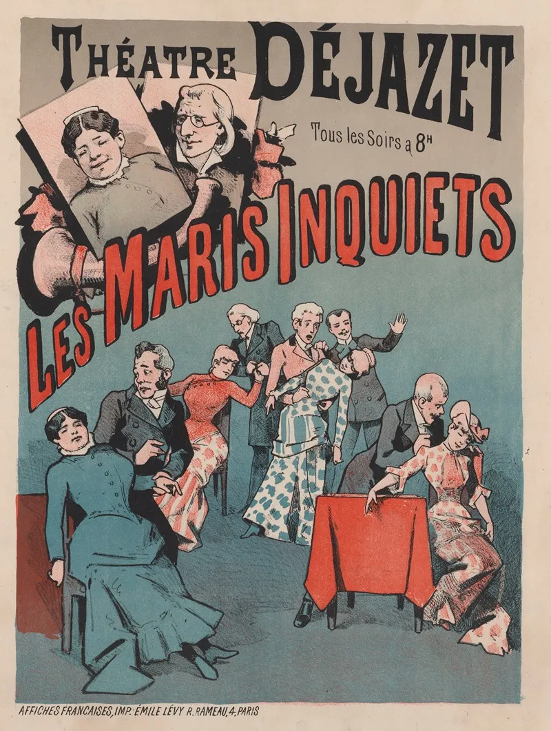 Theatre Dejazet Les Maris Inquiets Wall Art by Imp. Emile Lévy - High-Resolution Digital Print