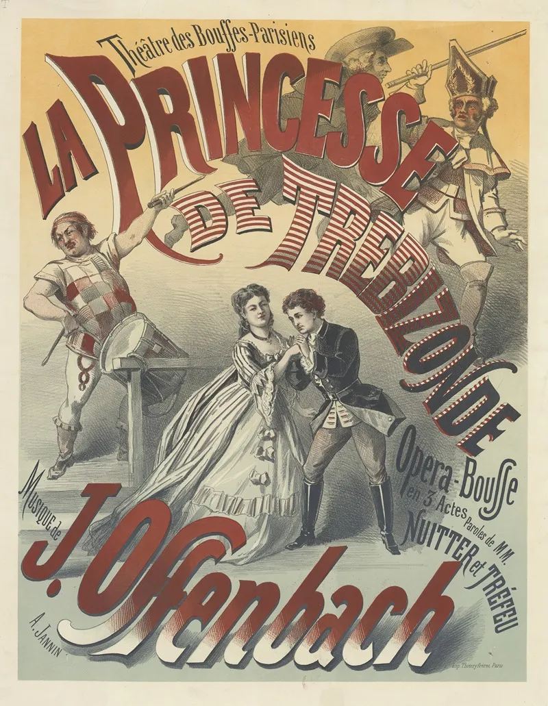 Theatre Des Bouffes Parisiens La Princesse De Trebizonde Opera Bouffe En 3 Actes Wall Art by A. Jannin - High-Resolution Digital Print