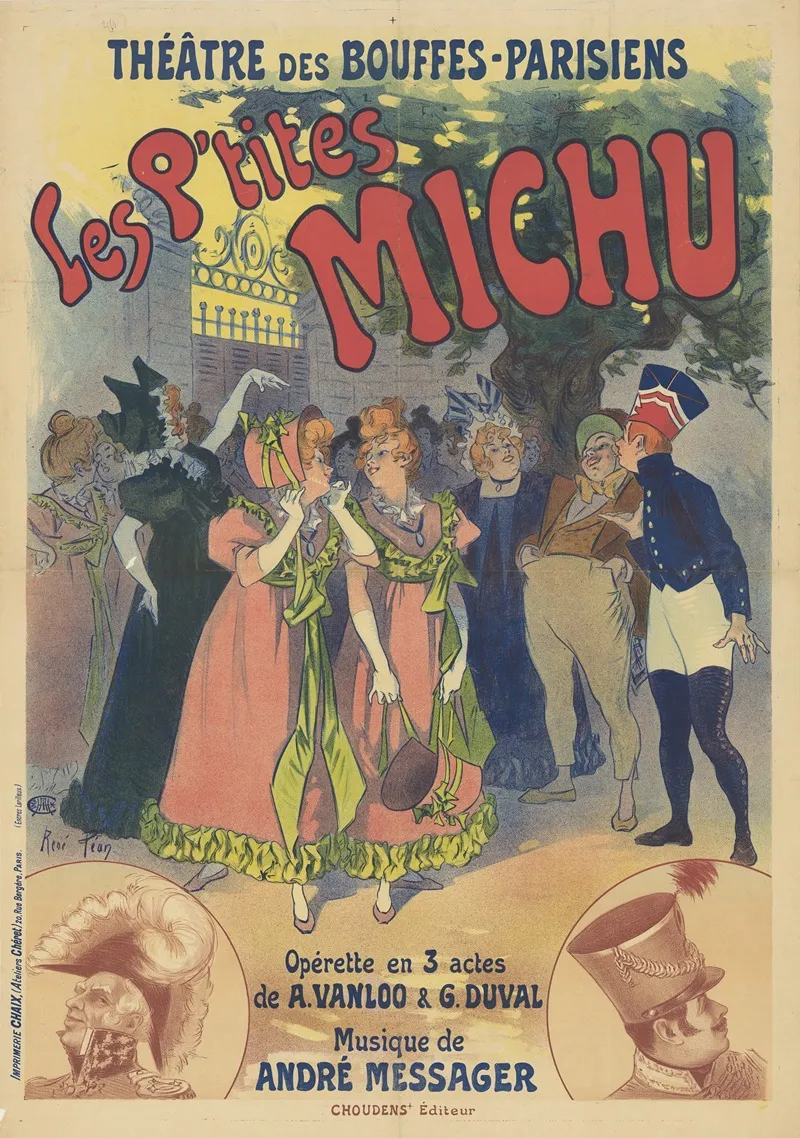 Theatre Des Bouffes Parisiens Les Ptites Michu Operette En 3 Actes De A Vanloo G Duval Wall Art by René Péan - High-Resolution Digital Print