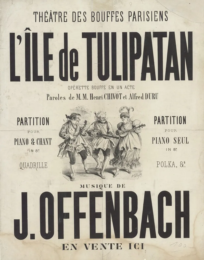 Theatre Des Bouffes Parisiens Lile De Tulipatan Wall Art by Henri-Alfred Darjou - High-Resolution Digital Print