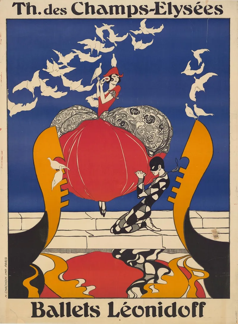 Theatre Des Champs Elysees Ballet Leonidoff Wall Art by Imp. H. Chachoin - High-Resolution Digital Print