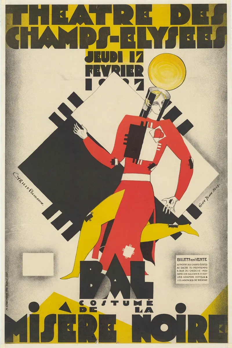 Theatre Des Champs Elysees Jeudi 17 Fevrier 1927 Bal Costume De La Misere Noire Wall Art by Cyrille Polissadiw - High-Resolution Digital Print