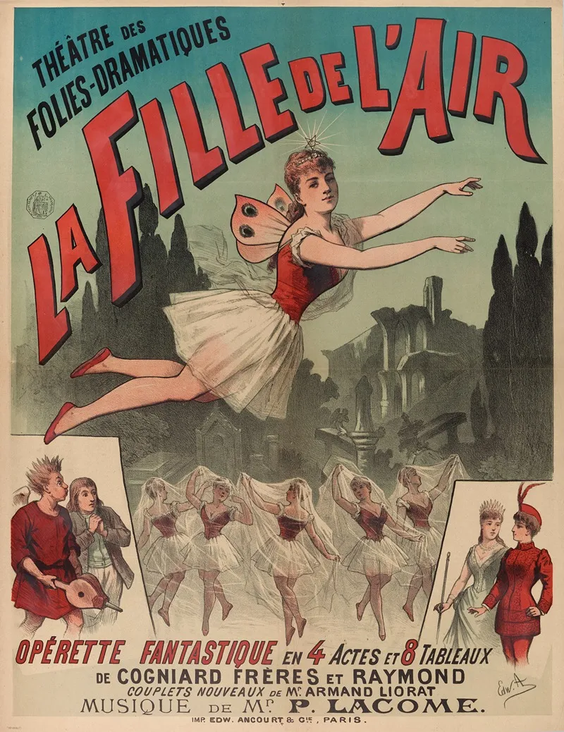 Theatre Des Folies Dramatiques La Fille De Lair Wall Art by Edward Ancourt - High-Resolution Digital Print