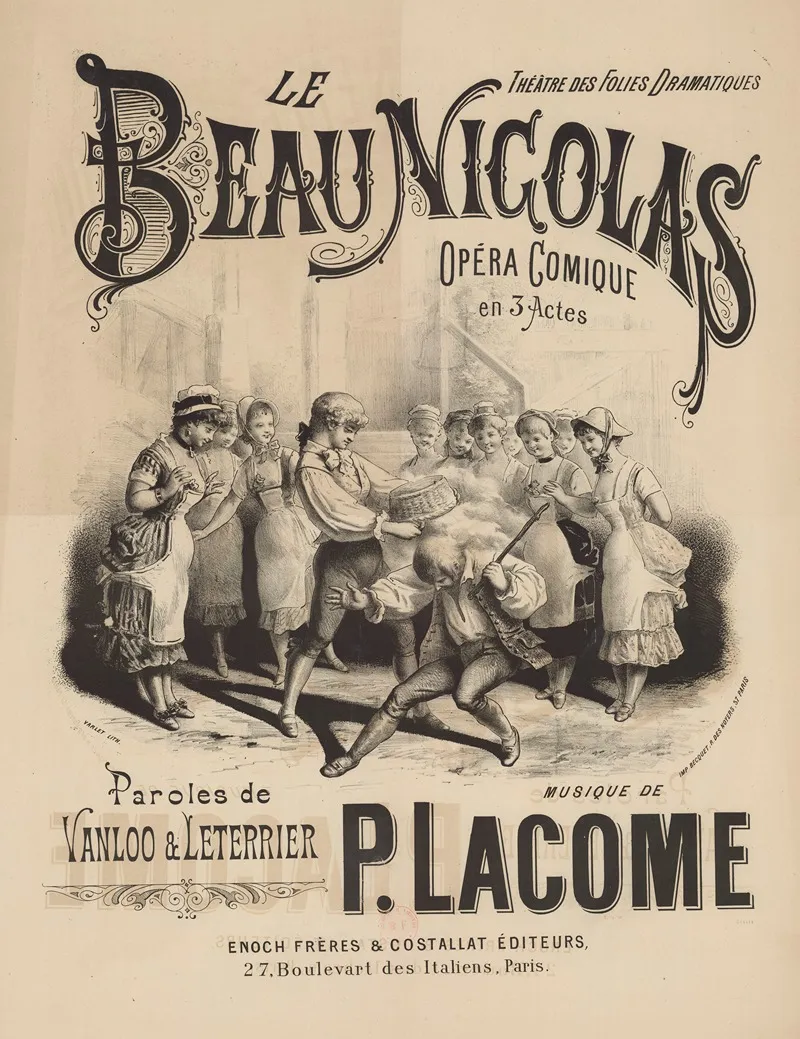 Theatre Des Folies Dramatiques Le Beau Nicolas Wall Art by Varlet - High-Resolution Digital Print