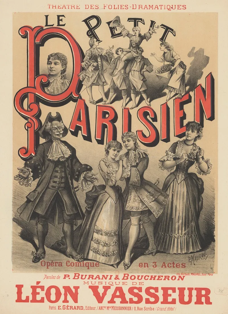 Theatre Des Folies Dramatiques Le Petit Parisien Wall Art by Paul Maurou - High-Resolution Digital Print