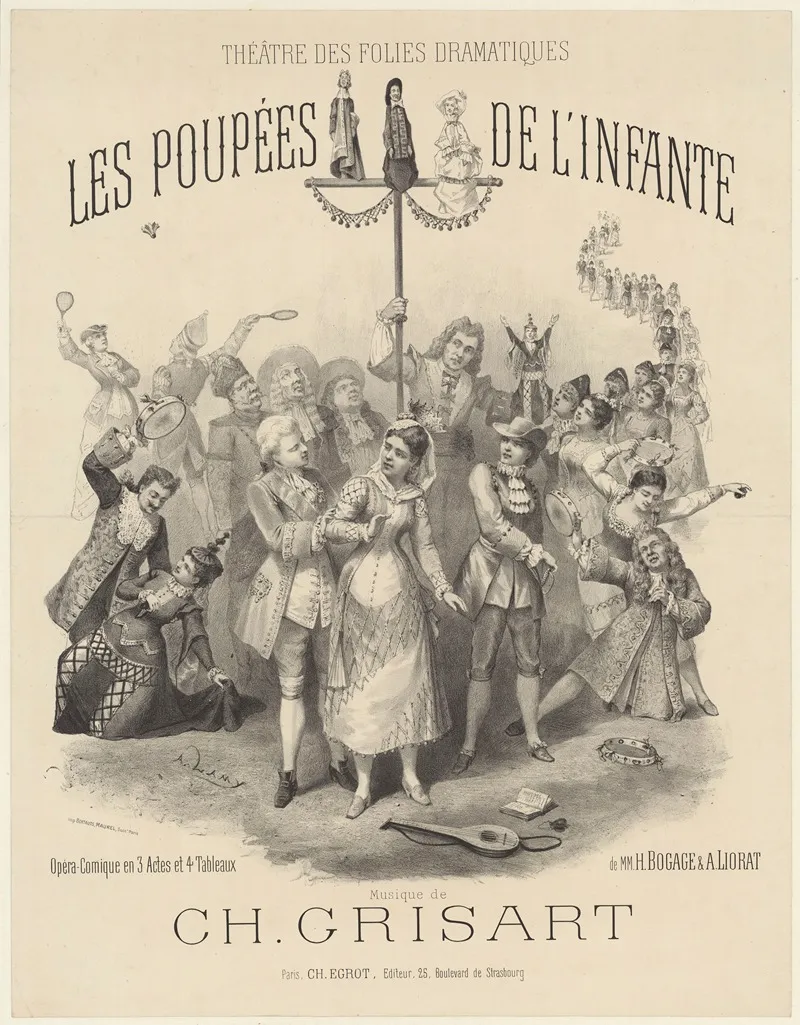 Theatre Des Folies Dramatiques Les Poupees De Linfante 2 Wall Art by Pierre-Auguste Lamy - High-Resolution Digital Print