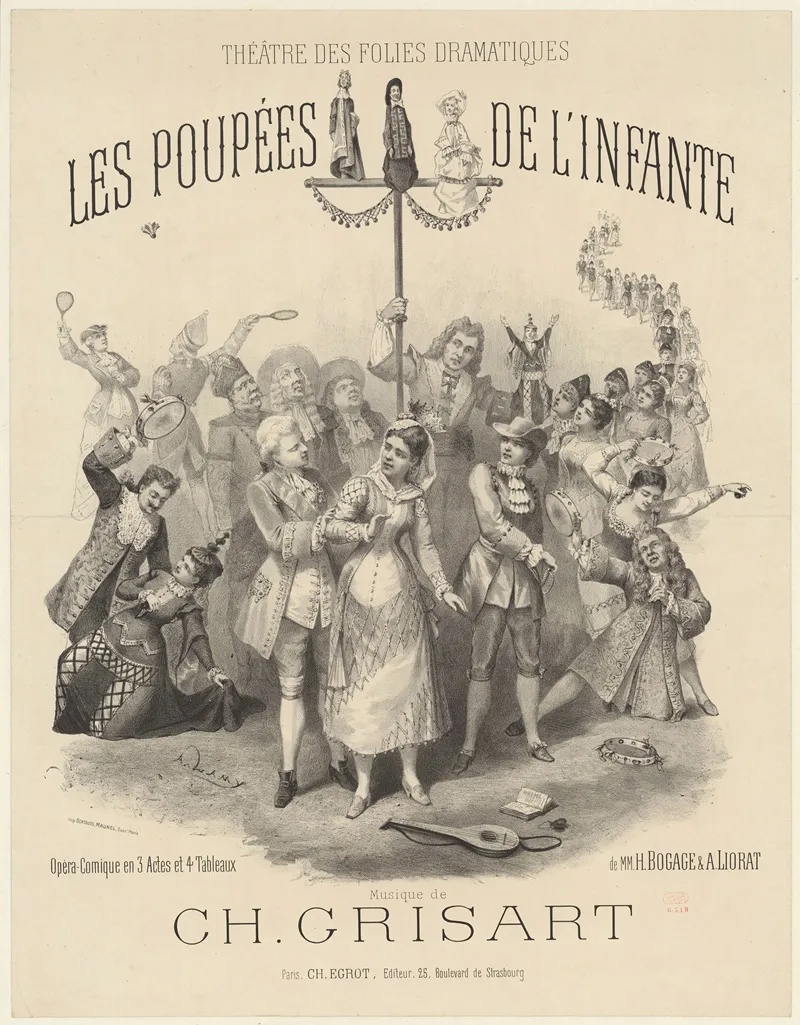 Theatre Des Folies Dramatiques Les Poupees De Linfante Wall Art by Pierre-Auguste Lamy - High-Resolution Digital Print