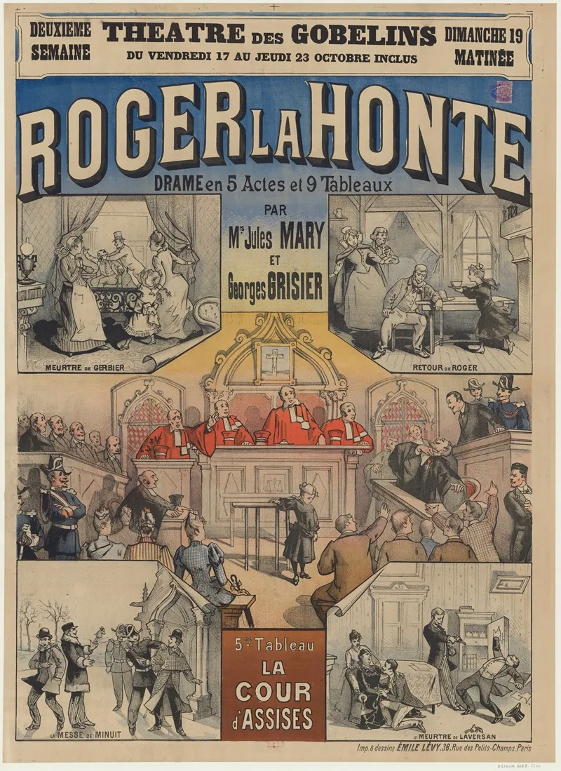 Theatre Des Gobelins Roger La Honte Wall Art by Imp. Emile Lévy - High-Resolution Digital Print
