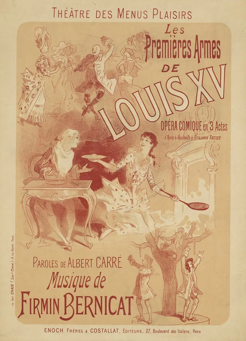 Theatre Des Menus Plaisirs Les Premieres Armes De Louis Xv Musique De Firmin Bernicat Enoch Freres Costallat Editeurs