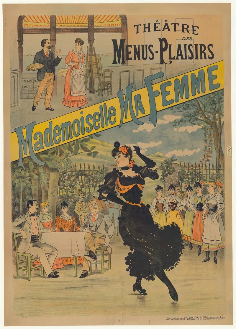 Theatre Des Menus Plaisirs Mademoiselle Ma Femme Wall Art by Imp. Emile Lévy - High-Resolution Digital Print