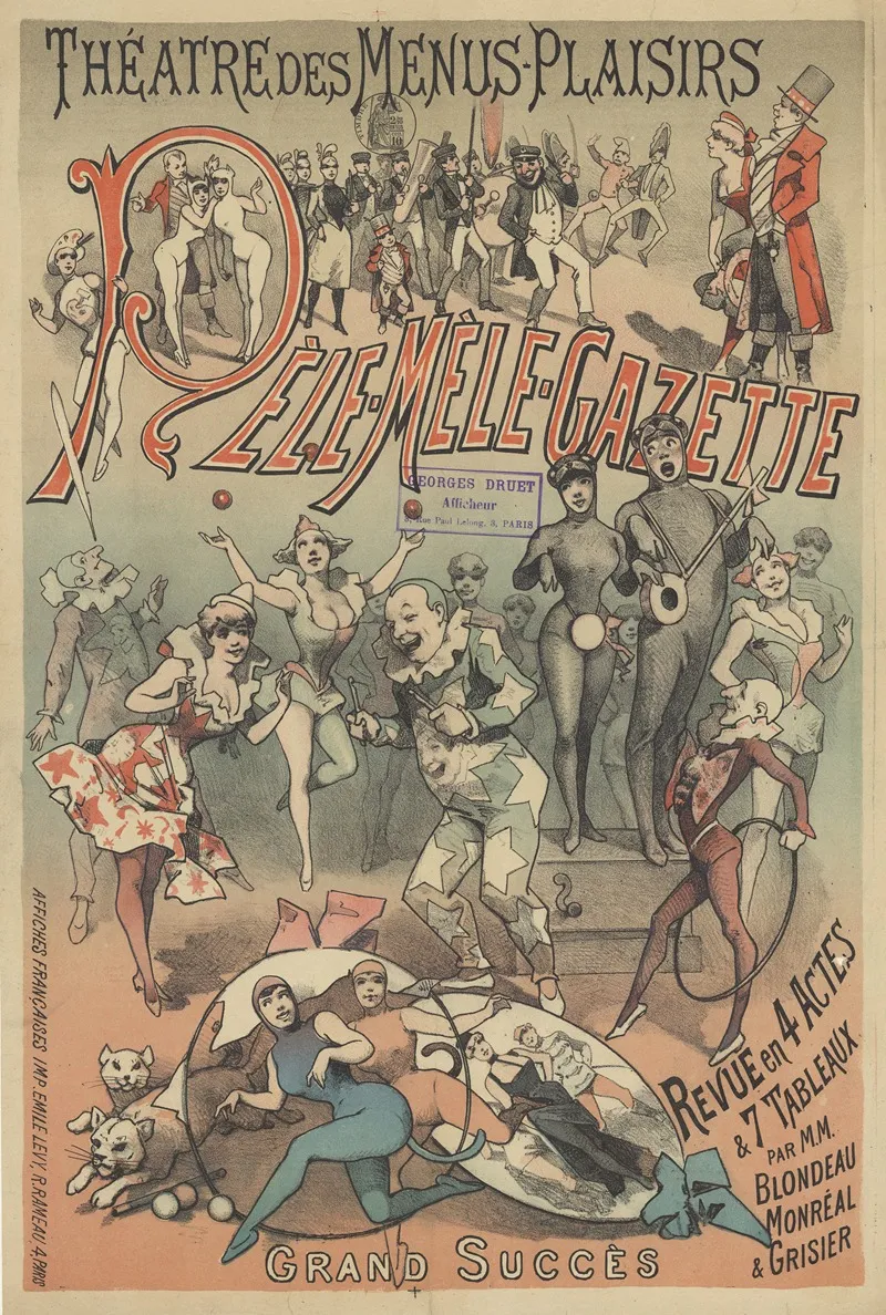 Theatre Des Menus Plaisirs Pele Mele Gazette Grand Succes Wall Art by Imp. Emile Lévy - High-Resolution Digital Print
