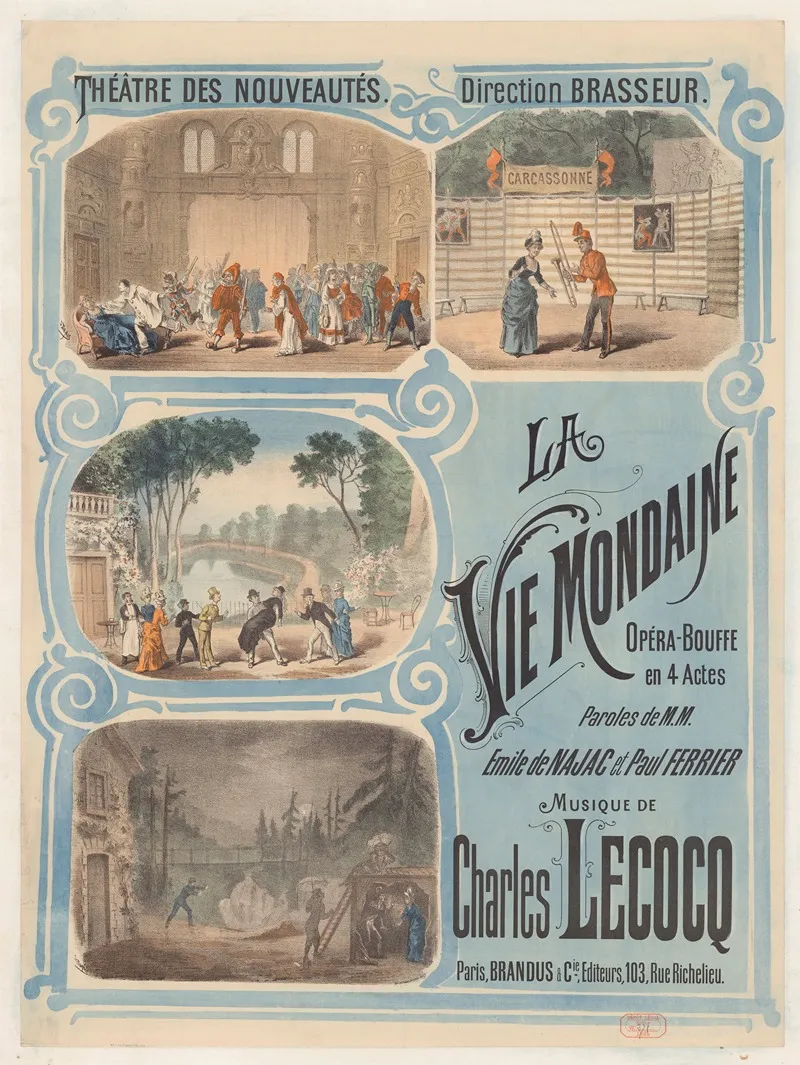 Theatre Des Nouveautes La Vie Mondaine Wall Art by Louis Denis - High-Resolution Digital Print