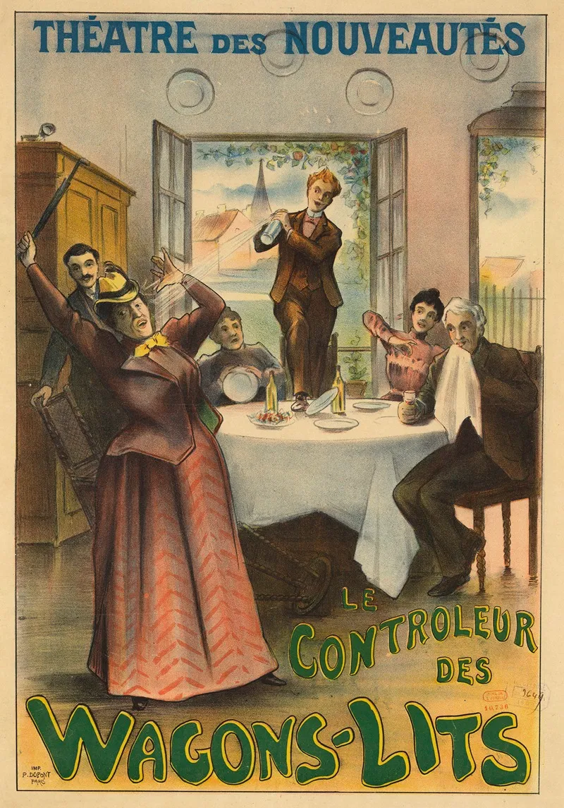 Theatre Des Nouveautes Le Controleur Des Wagons Lits Wall Art by Imp. Paul Dupont - High-Resolution Digital Print