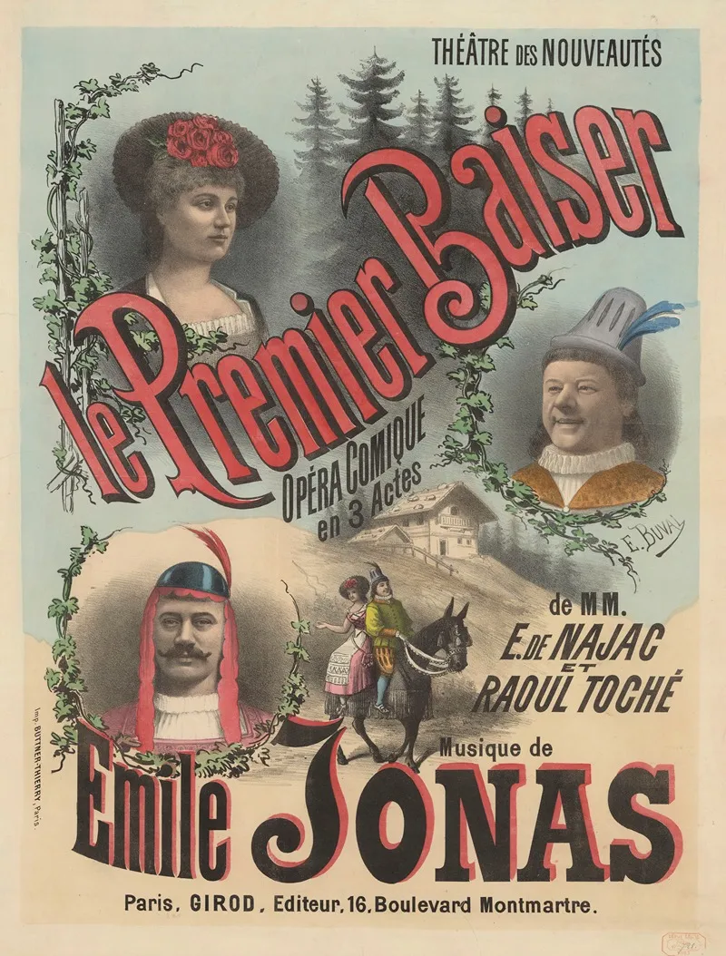 Theatre Des Nouveautes Le Premier Baiser Wall Art by Ernest Buval - High-Resolution Digital Print