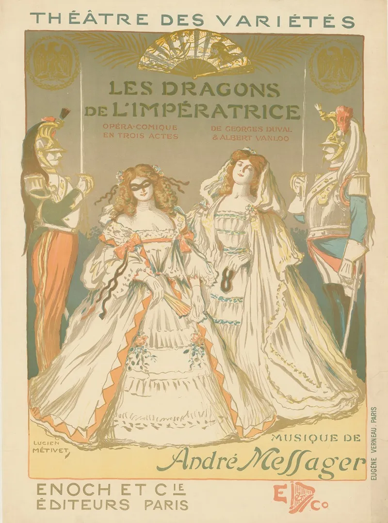Theatre Des Varietes Les Dragons De Limperatrice Opera Comique En Trois Actes De Georges Duval Et Albert Vanloo Wall Art by Lucien Metivet - High-Resolution Digital Print